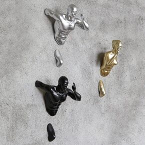 Wall Runners, Athlete Statues - Set of 3 - Tall Running Men & Woman Sculpture - Climbing Wall Art Decor Sculpture - Runners, Track & Marathon Gift - Wall Office & Home Decoration Gift, Sport Figurines