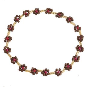 Gold Daisy Flower Beaded Stretch Bracelets for Women, Cute Handmade Floral seed Beads Stackable Bracelet Beach Spring Boho Jewelry Gift