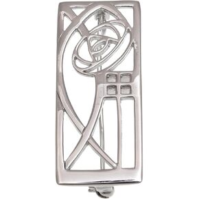 Alexander Castle 925 Sterling Silver Charles Rennie Mackintosh Brooch for Women - Silver Brooch Pin with Jewelry Gift Box - 40mm x 15mm