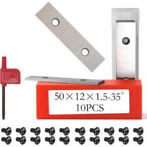 50mm Carbide Scraper Blades 2" Rectangle Carbide Inserts 2 Edges, Paint Scraper Blades Replacement Blade for Scraping Paint/Varnish/Wood, for Hand Hold Scraper Flush Trim Router Bits (10pcs)