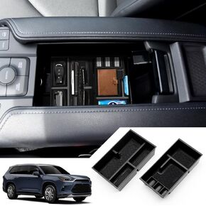 2024 Toyota Grand Highlander Center Console Organizer,For 2024 Toyota Grand Highlander (Hybrid) Console Tray,Grand Highlander Armrest Storage Box Insert Holder,2024 Grand Highlander Accessories 2pcs