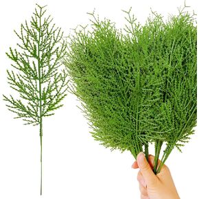 40 Pcs 14-Inch Artificial Greenery Stems, Christmas Picks, Pine Tree Decor Branches, Realistic Faux Cedar Pine Sprigs for Holiday Floral Arrangements, Wreaths, Craft DIY and Home Xmas Decorations