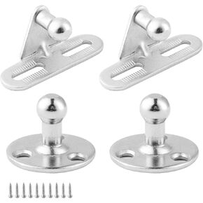 Vepagoo 10MM Ball Stud Mounting Brackets for Gas Spring Struts Shock with Screws, 4Pcs Sliver