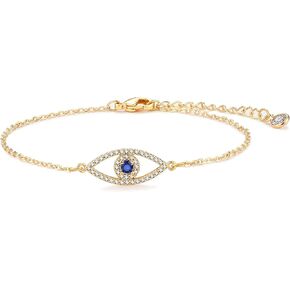 سوار عين الشر للنساء - تميمة حماية مجوهرات أنيقة مطلية بالذهب عيار 18 قيراط قابلة للتعديل، هدية بتصميم بسيط لها in Kuwait