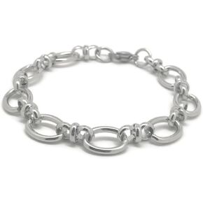 Loralyn Designs Stainless Steel Wide Oval Link Chain Bracelet for Women Adjustable Non Tarnish