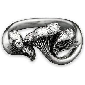 Sterling Silver Rings - Sterling Silver Chanterelle Mushroom Ring, Mushroom Silver Jewelry for Women, Recycled Silver, Women’s Rings