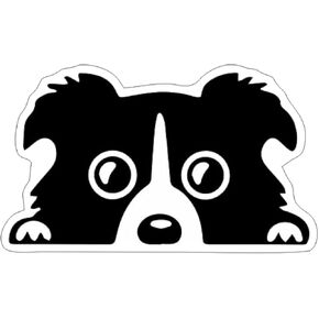 Dog Peeking Decal, Vinyl Dog Face Sticker for Car, Car Window Decal with Pet Peeking Adhesive Dog Decal Black and White, 1 PC