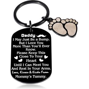 Dad to be Gifts First Time Dad Stocking Stuffer for New Dad, Father's Day New Dad Announce Pregnancy, New Dad Keychain Gift for Men Him New Daddy to Be Gifts for Husband Boyfriend New Expecting Dad