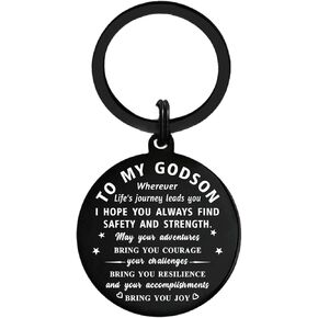 Valentiens Day Gifts for Godson Gifts from Godmother - Never Stop Dreaming Godson Keychain - Godson Birthday Christmas Graduation Gifts from Godfather Godparents