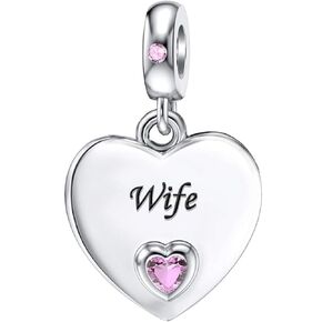 Family Serise Heart Dangle Charm Love You Forever Bead for European Bracelet Necklace