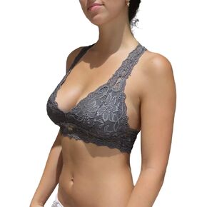 Blue 55 Women's Sexy Racerback Lace Plunge Bralette Padded Bra Top