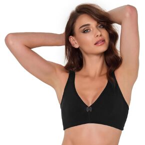 Women's Everyday Bra Mastectomy Pockets Wireless Post-Surgery Plus Size Inside Cotton Bra