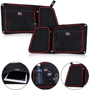 KEMIMOTO Rear Door Bags, Upgraded Capacity 1680D UTV Storage Bags with Knee Pads Water-resistant Zipper Compatible with 2014-2023 Polaris RZR XP 4 1000, XP 4 900, 4 Door Turbo
