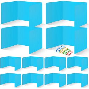 12 Pcs Desk Dividers for Students Classroom Plastic Privacy Folders Colored Test Dividers for Students Desks Trifold Privacy Panel Partitions for School Teacher Supplies(Multicolor) in Kuwait