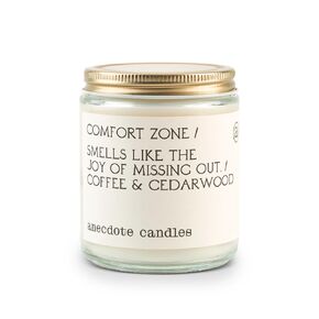 Anecdote Candles 'Comfort Zone' Coconut Soy Wax Candle Jar | Premium Hand Poured & Long Burning |Coffee & Cedarwood Scent | Phthalate-Free | for Home, Office, Gift - 7.8 Oz