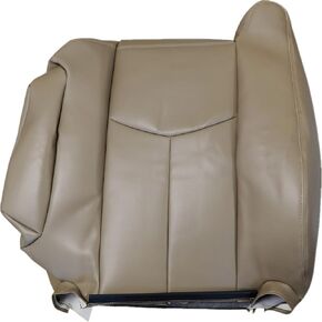 NLQR Driver Side Top Lean Back Seat Cover Replacement Leather Tan Compatible with Chevy Silverado Avalanche GMC Sierra 2003 2004 2005 2006 2007