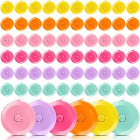 Kigeli 100 Pcs Tape Measure 60 Inch Retractable Measuring Tape Soft Small Measurement Tape Mini Sewing Fabric Tape Measurer Flexible Pocket Cloth Fabric Measurement Digital Tape for Body