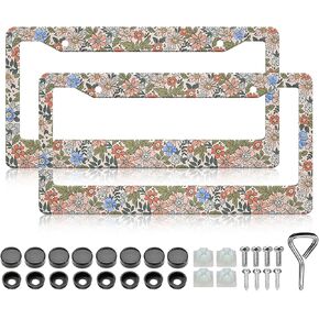 Personality Dragonfly License Plate Frame - 2PCS Dragonfly Insects Flying License Plate Fram Cover Holder Aluminum Metal, Rust-Proof Waterproof Car Decorative Tag Frames for Standard Us 12x6 Inch