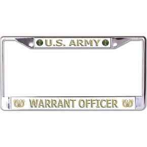 U.S. Army Warrant Officer #2 Chrome License Plate Frame
