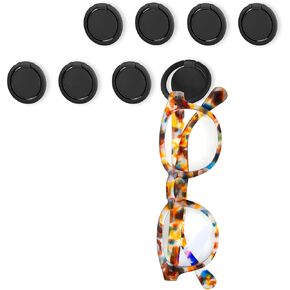 8 Pack Sunglasses Organizer Wall Mounted Sunglasses Holder Wall Hanging Glasses Organizer Eyeglass Holder (Black)