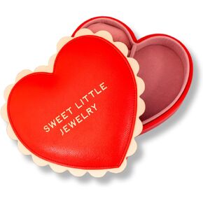 ban.do Heart Shaped Vegan Leather Jewelry Organizer Box, Travel Jewelry Case for Earrings, Necklaces, and Bracelets