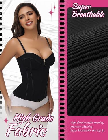 SHAPSHE Corset Tops for Women Waist Trainer Going Out Black Corset Shapewear for Party Club Underbust Body Shaper with Straps in Saudi Arabia