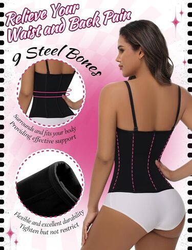 SHAPSHE Corset Tops for Women Waist Trainer Going Out Black Corset Shapewear for Party Club Underbust Body Shaper with Straps in Saudi Arabia