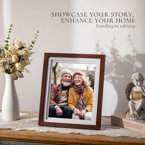 8x10 Picture Frame for Wall: Double Floating Mat - Gold Picture Frames for Tabletop, 8 x 10 Photo Frames Horizontal or Vertical, Pack of 2 in Saudi Arabia