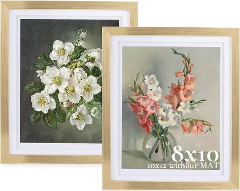 8x10 Picture Frame for Wall: Double Floating Mat - Gold Picture Frames for Tabletop, 8 x 10 Photo Frames Horizontal or Vertical, Pack of 2 in Saudi Arabia