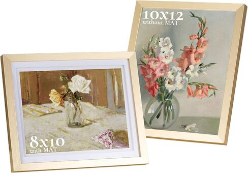 8x10 Picture Frame for Wall: Double Floating Mat - Gold Picture Frames for Tabletop, 8 x 10 Photo Frames Horizontal or Vertical, Pack of 2 in Saudi Arabia
