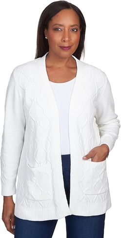 Alfred Dunner Women's Petite Chenille Long Open Cardigan in Saudi Arabia