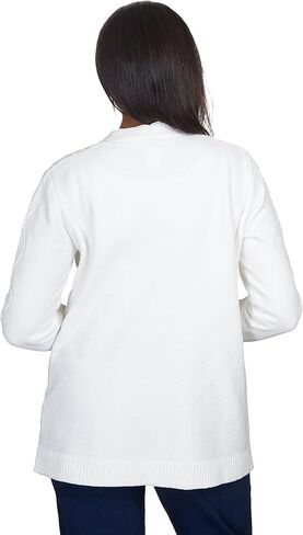 Alfred Dunner Women's Petite Chenille Long Open Cardigan in Saudi Arabia