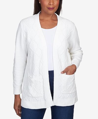 Alfred Dunner Women's Petite Chenille Long Open Cardigan in Saudi Arabia