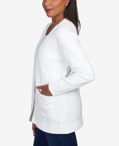 Alfred Dunner Women's Petite Chenille Long Open Cardigan in Saudi Arabia