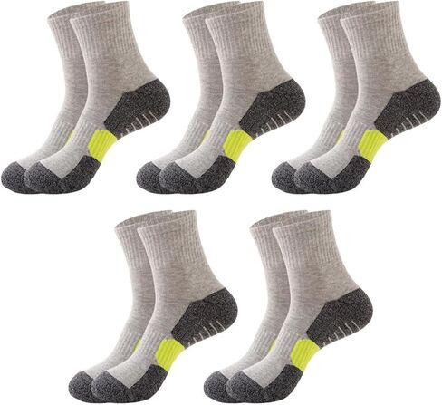 رجل رياضي طاقم الجوارب 5 أزواج وسادة الجري الجوارب في الهواء الطلق المشي لمسافات طويلة الجوارب قوس جوارب ضغط 6-12 in Kuwait