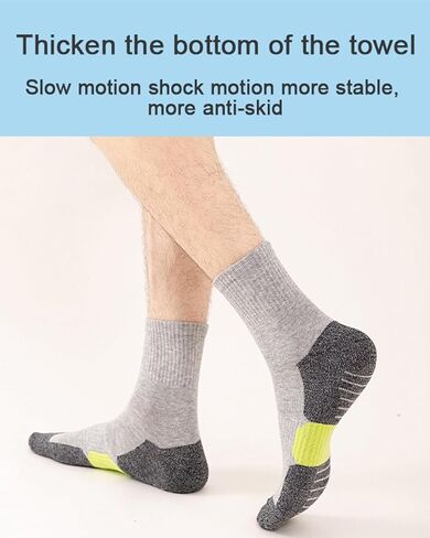 رجل رياضي طاقم الجوارب 5 أزواج وسادة الجري الجوارب في الهواء الطلق المشي لمسافات طويلة الجوارب قوس جوارب ضغط 6-12 in Kuwait