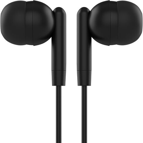 Maeline 5 Pack Earbuds in-Ear Stereo Headphones for School Classroom, Library, Travel, Gym 3.5mm Jack, Tangle-Free Wired Earphones for MP3, Phones, Computer and Laptops, Black in Saudi Arabia