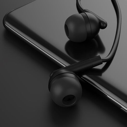 Maeline 5 Pack Earbuds in-Ear Stereo Headphones for School Classroom, Library, Travel, Gym 3.5mm Jack, Tangle-Free Wired Earphones for MP3, Phones, Computer and Laptops, Black in Saudi Arabia