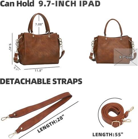 KL928 Women Designer Handbag and Purse, PU Leather Top Handle Satchel Shoulder Bag Tote Bag for Ladies in Kuwait