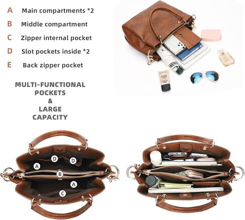 KL928 Women Designer Handbag and Purse, PU Leather Top Handle Satchel Shoulder Bag Tote Bag for Ladies in Kuwait