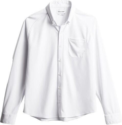 قميص Apollo Raglan الرياضي للرجال من Ministry of Supply، كاجوال بأكمام طويلة وأزرار سفلية، ماص للرطوبة، مقاوم للتجاعيد in Saudi Arabia