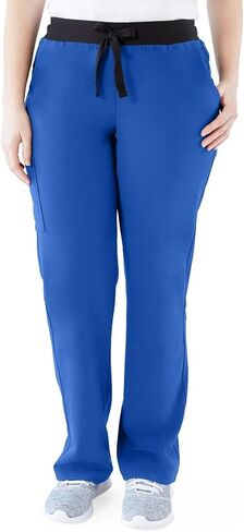 ave. Women's Varick Six Pocket Midrise Straight Leg Scrub Pant in Wine, L Tall in Saudi Arabia