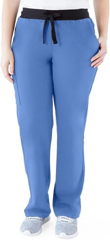 ave. Women's Varick Six Pocket Midrise Straight Leg Scrub Pant in Wine, L Tall in Saudi Arabia
