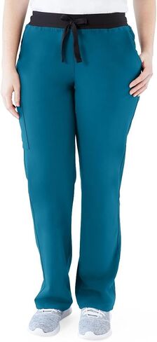 ave. Women's Varick Six Pocket Midrise Straight Leg Scrub Pant in Wine, L Tall in Saudi Arabia