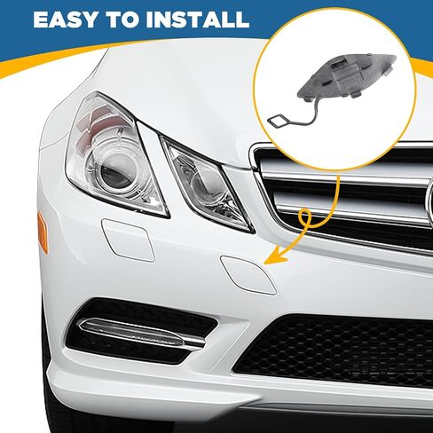 TOPUS Front Bumper Tow Hook Cover for Mercedes Benz E350 E500 E550 2010 2011 2012 2013 for Mercedes Benz E250 11 12 13 Towing Eye Cap Trailer Cover A2078850123 2078850123 (Black, Right Side) in Kuwait