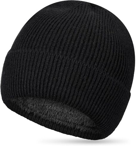 Coume Winter Beanie Hats Thick Warm Cuffed Skull Cap for Men Women Plush Lining Knit Cap for Winter Ski Daily Supply in Kuwait