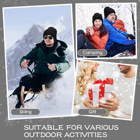 Coume Winter Beanie Hats Thick Warm Cuffed Skull Cap for Men Women Plush Lining Knit Cap for Winter Ski Daily Supply in Kuwait