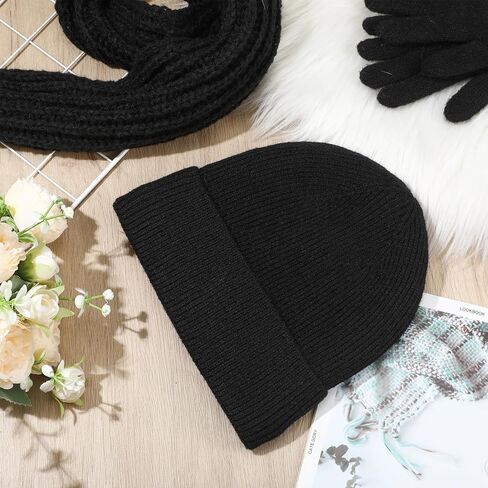 Coume Winter Beanie Hats Thick Warm Cuffed Skull Cap for Men Women Plush Lining Knit Cap for Winter Ski Daily Supply in Kuwait