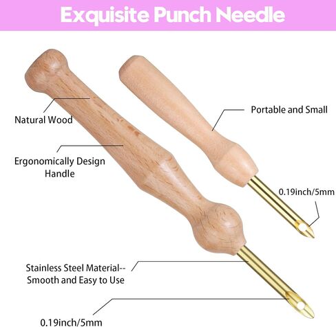 Cheloment Punch Needle Tool with Embroidery Hoop,Punch Needle Cloth Embroidery Punch Needle Set,Adjustable Punch Needle Kit for Adults Beginner,Hand Sewing Lover in Kuwait
