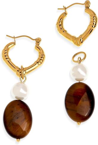 Chunky Gold Rhinestone Dangle Hoop Earrings for Women, Trendy Statement Thick Cubic Zirconia Geometric Drop Huggie Earing Prom Fashion Jewelry Gift in Kuwait